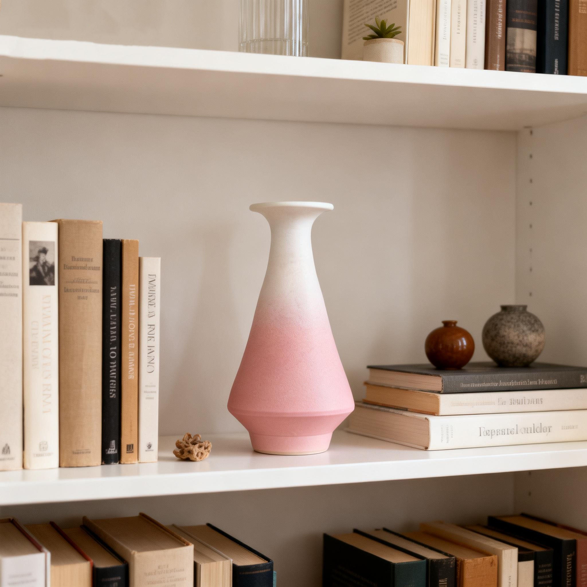 Pink-White Gradient Glaze Vase