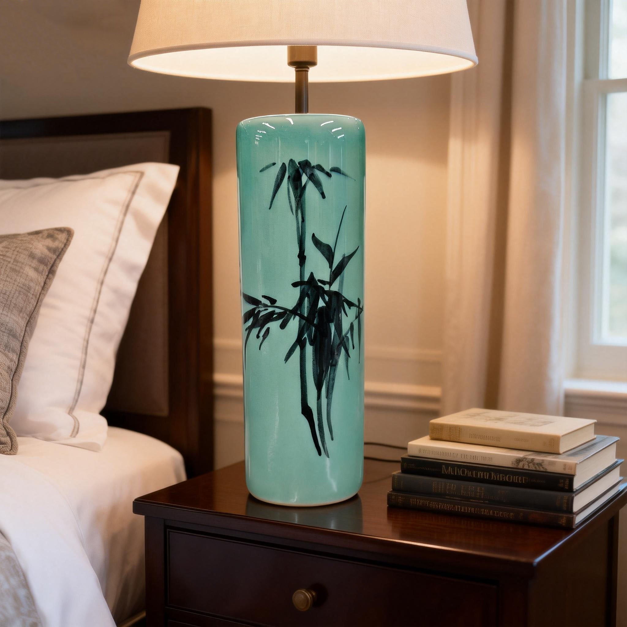 Glaze Brush Pot with Bamboo Pattern