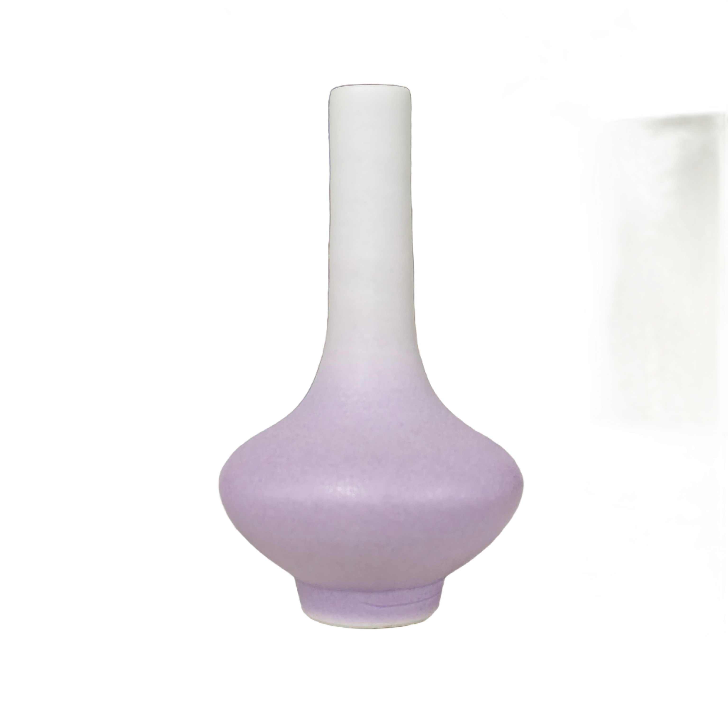 Green-White Gradient Glaze Straight-Neck Vase