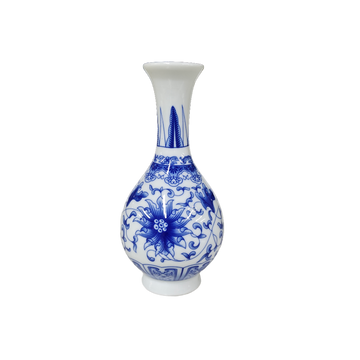 Blue-and-White Yuhuchun Vase with Floral Pattern